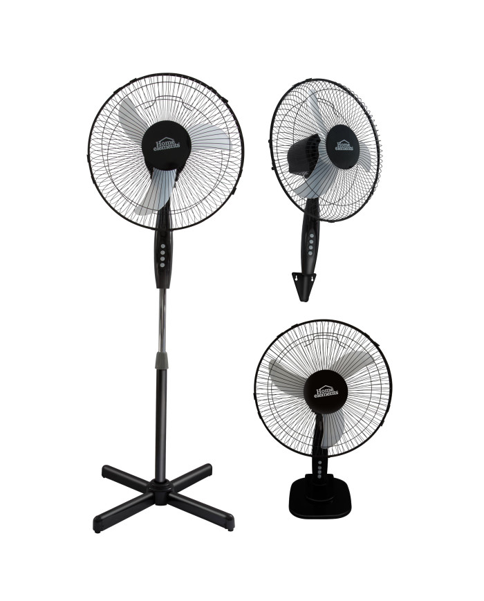 Ventilador Pedestal Negro 16 Hecrsf-16Bin 3 En 1 Caja X 1 He