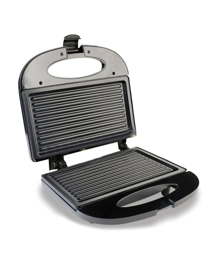 Sanduchera He Sm117N Negra Con Platos Grill Antadh.