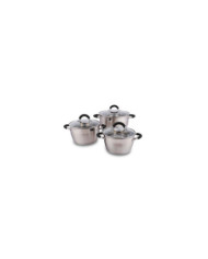 Set X 3 Ollas Con Tapa Acero Inox 18Cm 20Cm 24Cm